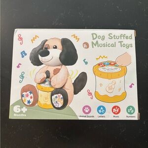 Dog Stuffed Musical Toy with Yellow Drum